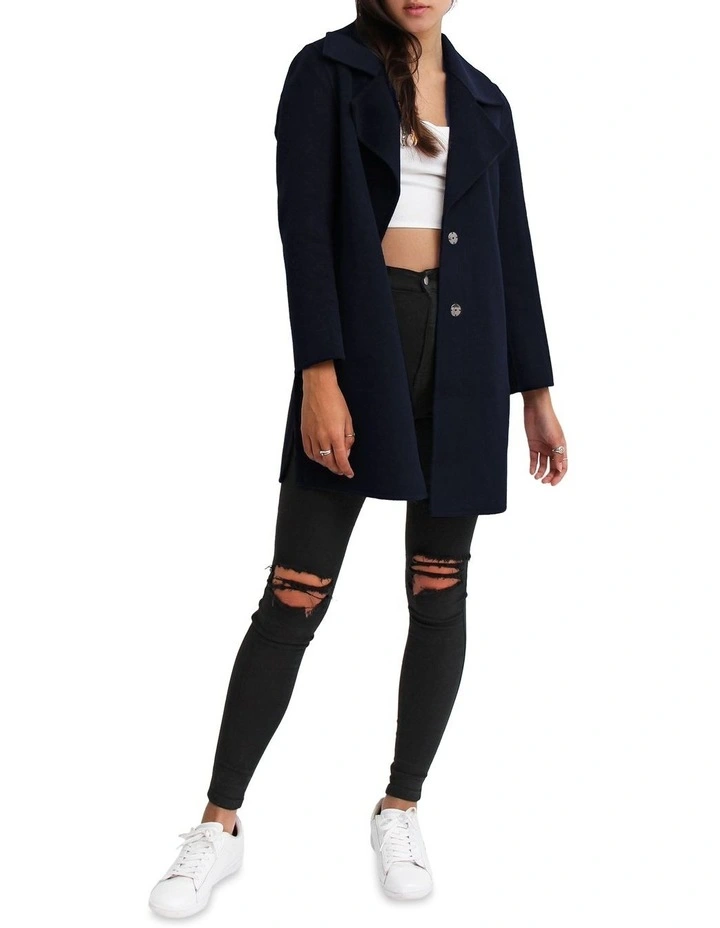 Wholesale β€οΈ Belle & Bloom Ex-Boyfriend Navy Wool Blend Oversized Jacket 𧨠- Image 5
