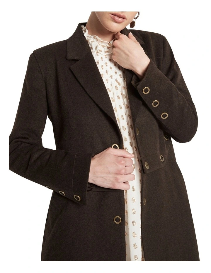 New π Sass & Bide Neolithic Times Felt π§₯ Coat In Chocolate π₯° - Image 4