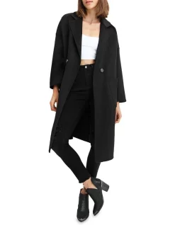 Budget 🎉 Belle & Bloom Publisher Double-Breasted Wool Blend 🧥 Coat ⭐