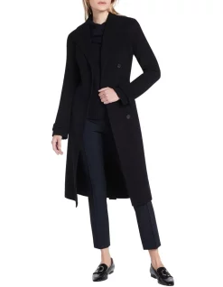 Cheap 👏 David Lawrence Yasmin Wool 🧥 Coat In Black 😉