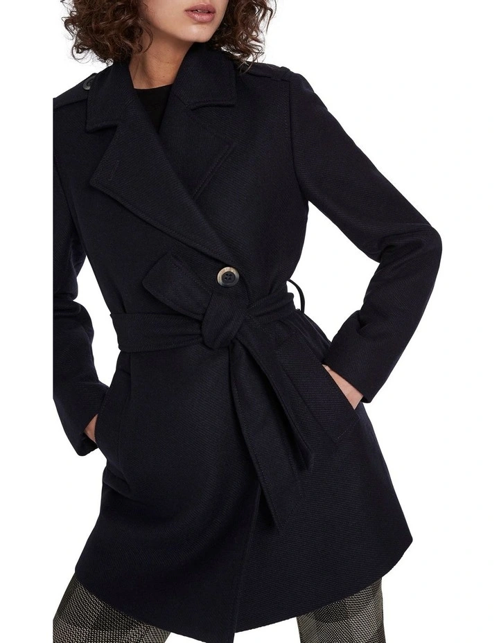 Discount βοΈ Marcs Dionne Textured π§₯ Coat In Black/Blue β - Image 4