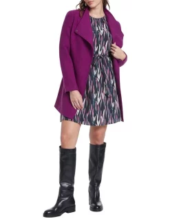 Best deal 🔔 Marcs Ruby Felted Wool 🧥 Coat Magenta 🎉