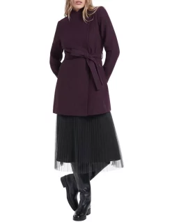 Promo 🌟 Marcs Ruby Felted Wool 🧥 Coat Grape Melange ✔️