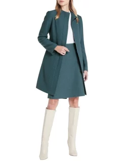 Best Sale ❤️ David Lawrence Madison Felted Wool 🧥 Coat Light Peacock ✔️