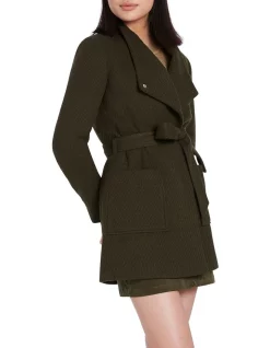 Coupon ⭐ Marcs Work It Out Wrap 🧥 Coat In Moss 👏