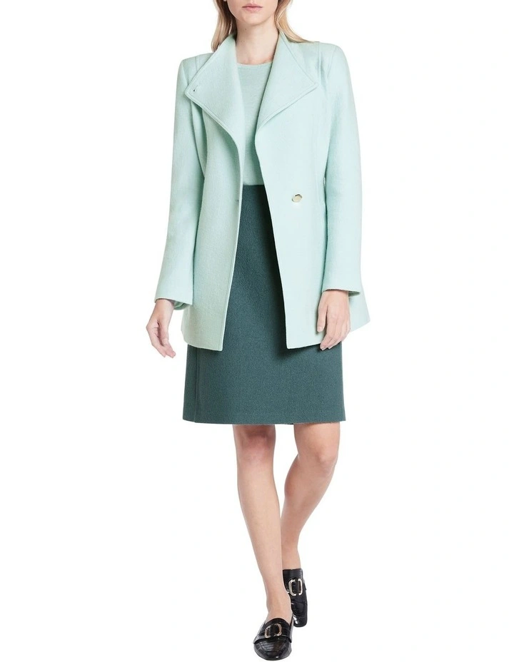 Hot Sale π David Lawrence Luisa Felted Wool π§₯ Coat Sea Mist β - Image 2