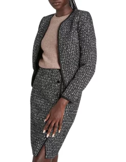 Best Pirce 🌟 David Lawrence Shannon Tweed Jacket Black/White 💯