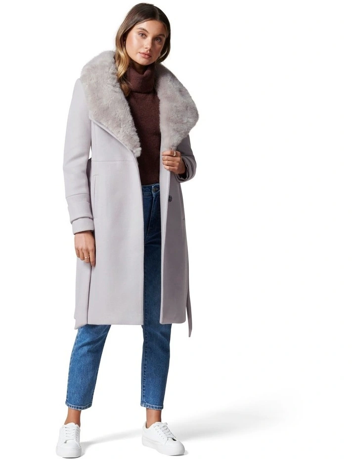 Flash Sale π Forever New Jamie Fur Collar π§₯ Coat Grey π
