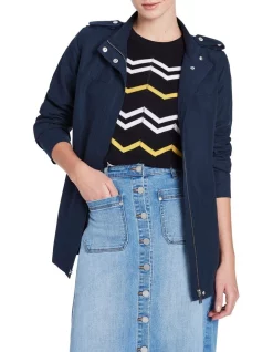 Best Pirce 👍 David Lawrence Mavis 🧥 Coated Linen Jacket In Navy ✔️