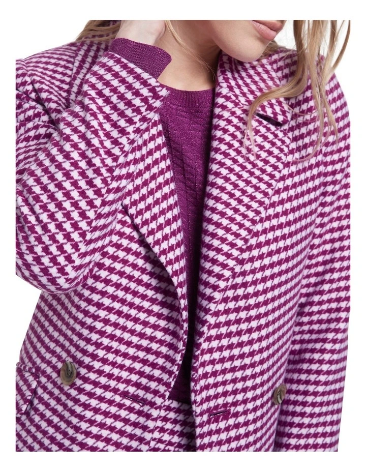 Buy ๐ฅฐ Marcs Mosman ๐ฆฎ Dogtooth Jacket Magenta ๐ - Image 4