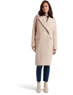 Deals ❤️ Forever New Ezmie Button 🧥 Coat In Cream ⌛