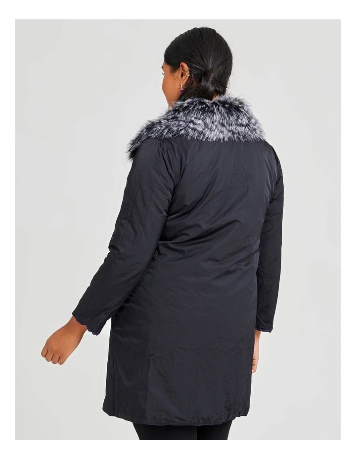 Outlet β€οΈ Taking Shape Fur Collar Taffeta Puffy π§₯ Coat In Purple Night/Black β - Image 2