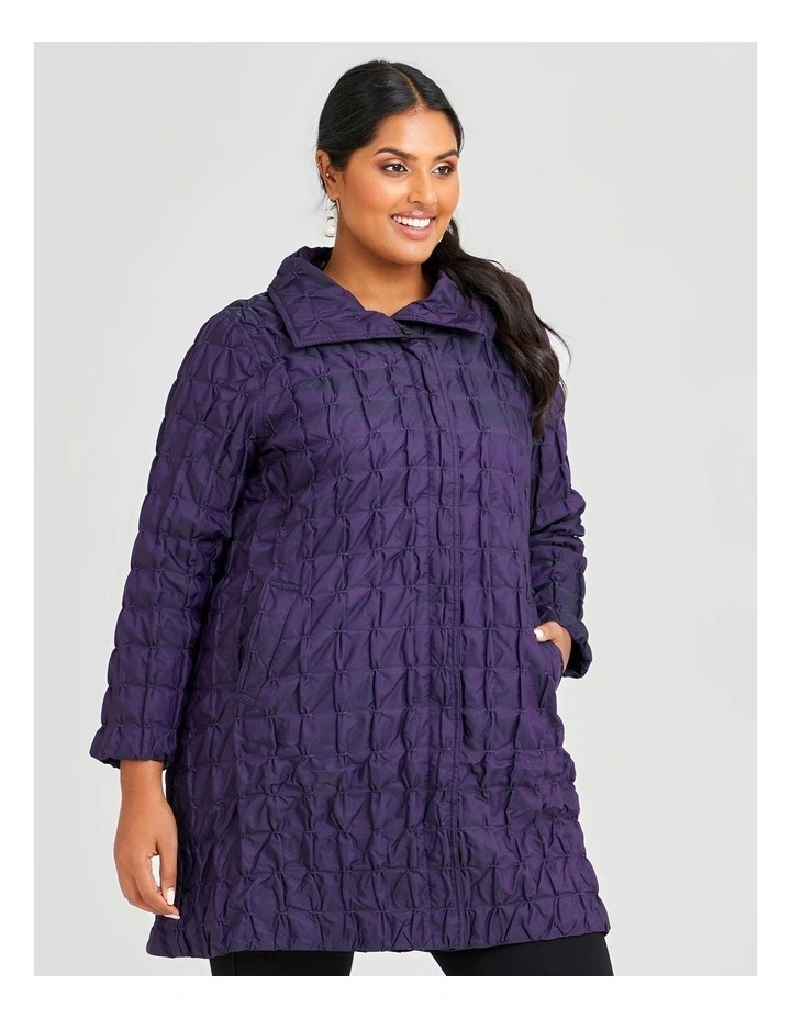 Outlet β€οΈ Taking Shape Fur Collar Taffeta Puffy π§₯ Coat In Purple Night/Black β - Image 6